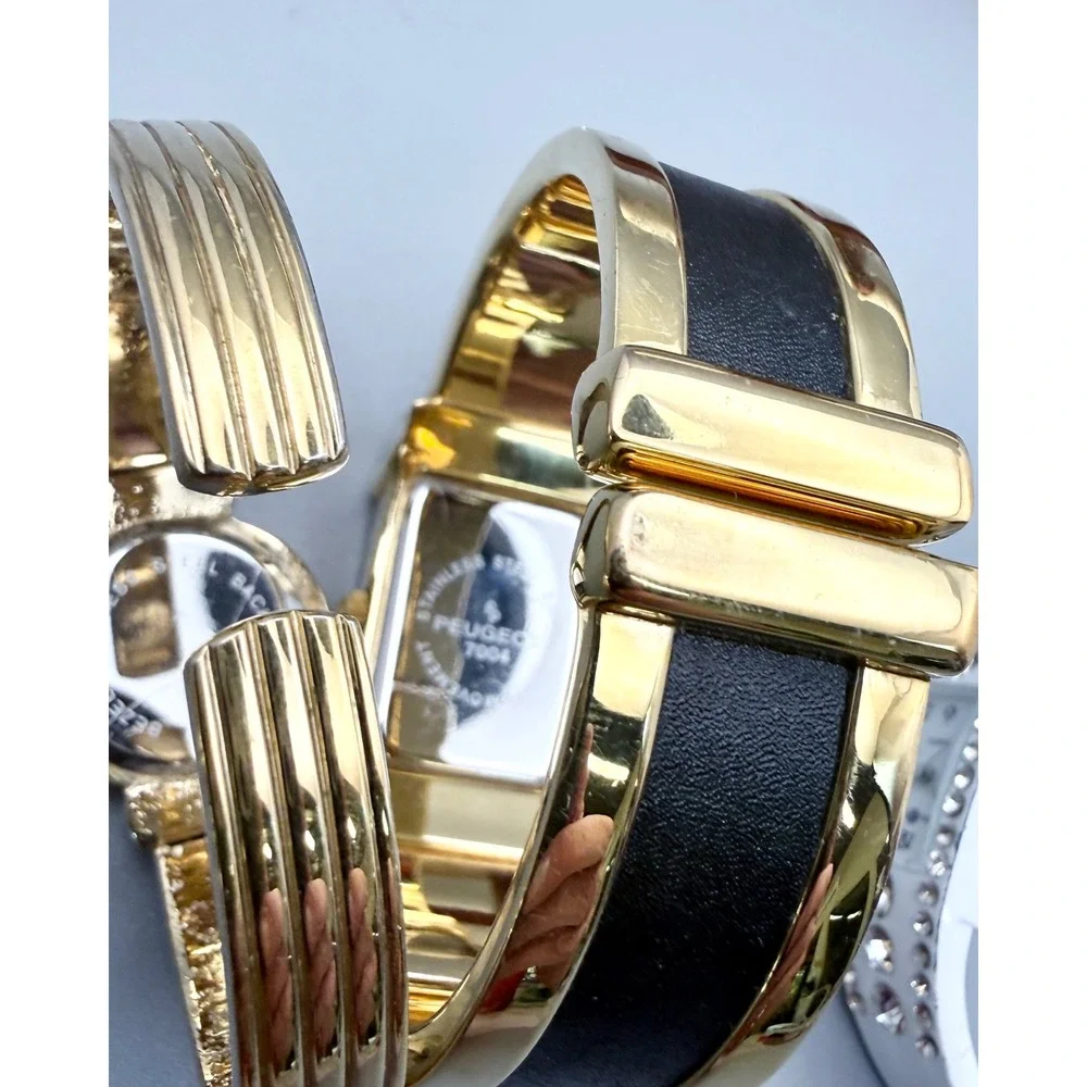 Lot of 4 Women's Working Quartz Watches Peugeot Nouveau Eau Catalina Cuff